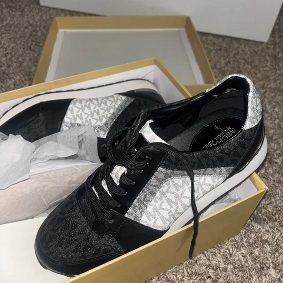Michael Kors Black and Gray Fashion Sneakers - Picture 3 of 4